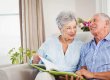 Senior couple reading a book