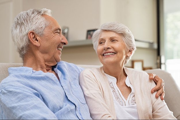 Senior couple hugging Senior couple hugging