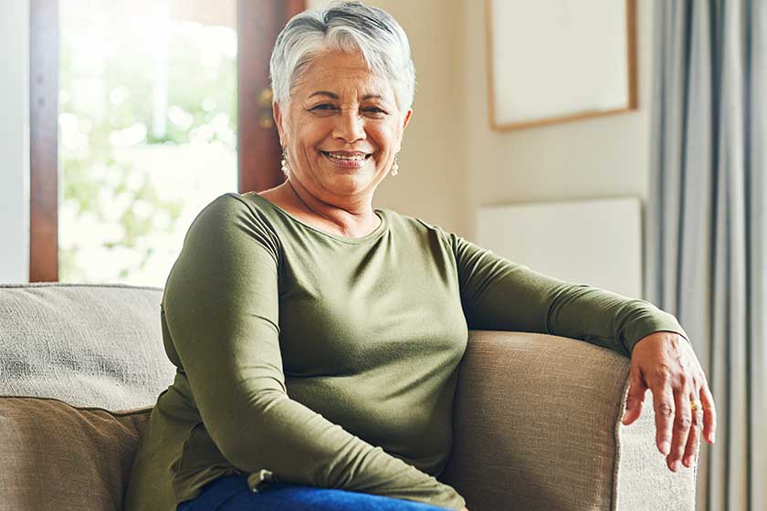 How Spending Day Portrait Senior Woman Relaxing Sofa How Spending Day Portrait Senior Woman Relaxing Sofa