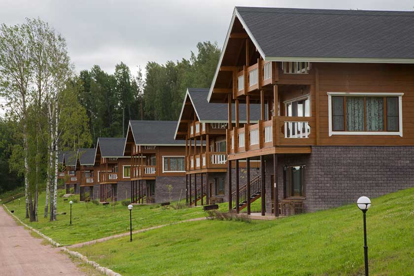 Wooden houses cottages in the woods Wooden houses cottages in the woods