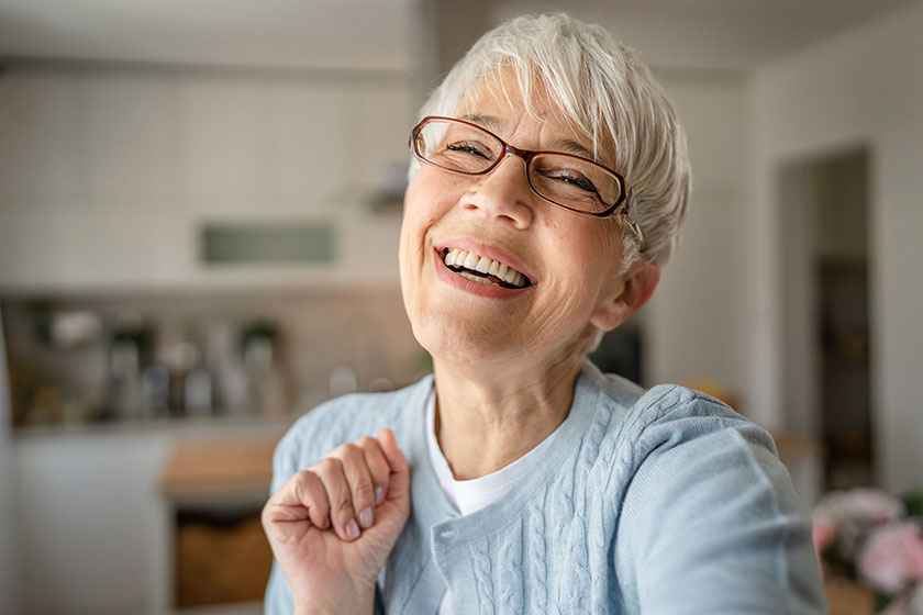 Close up portrait of one senior woman Close up portrait of one senior woman