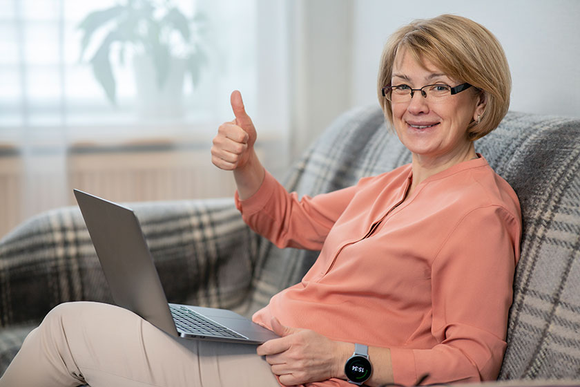 Portrait of happy positive beautiful woman
