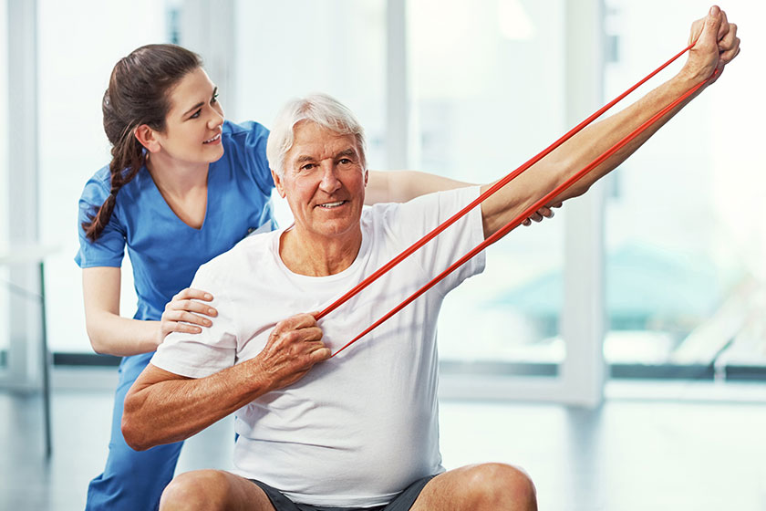 Im ready to battle against old age. Cropped portrait of a senior man working on his recovery with a female physiotherapist