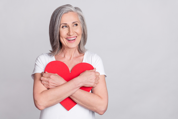 Photo of dreamy sweet age woman